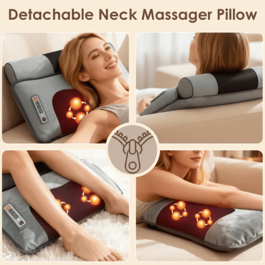 Flannel Full Body Massage Mat With Heat & Shiatsu Neck Massager