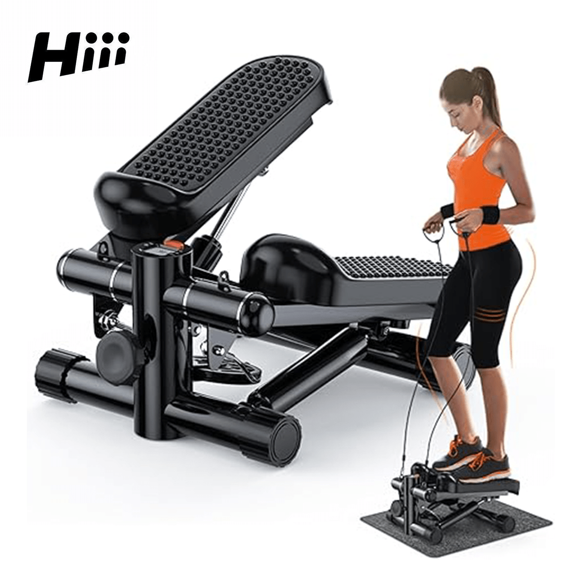 Mini Stepper with Resistance Bands | Full-Body Home Workout Machine