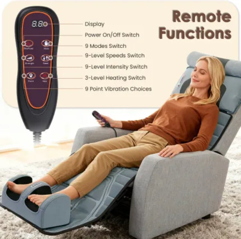 Flannel Full Body Massage Mat With Heat & Shiatsu Neck Massager