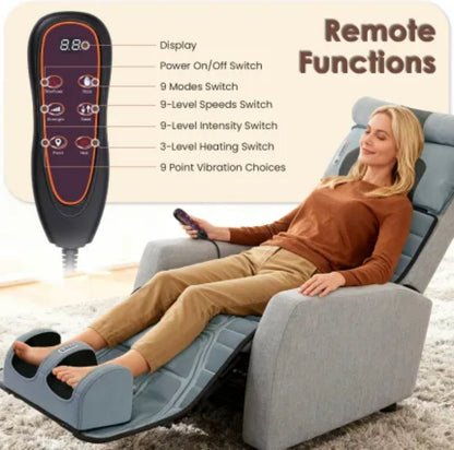 Flannel Full Body Massage Mat With Heat & Shiatsu Neck Massager