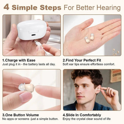 Rechargeable In-Ear Hearing Amplifier